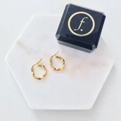 Finaste Oorringetjes met Twist Small Goud kleurig New