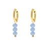 Finaste Oorringetjes round blue stones goudkleurig New