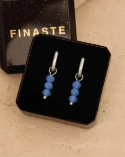 Finaste Oorringetjes round blue stones New