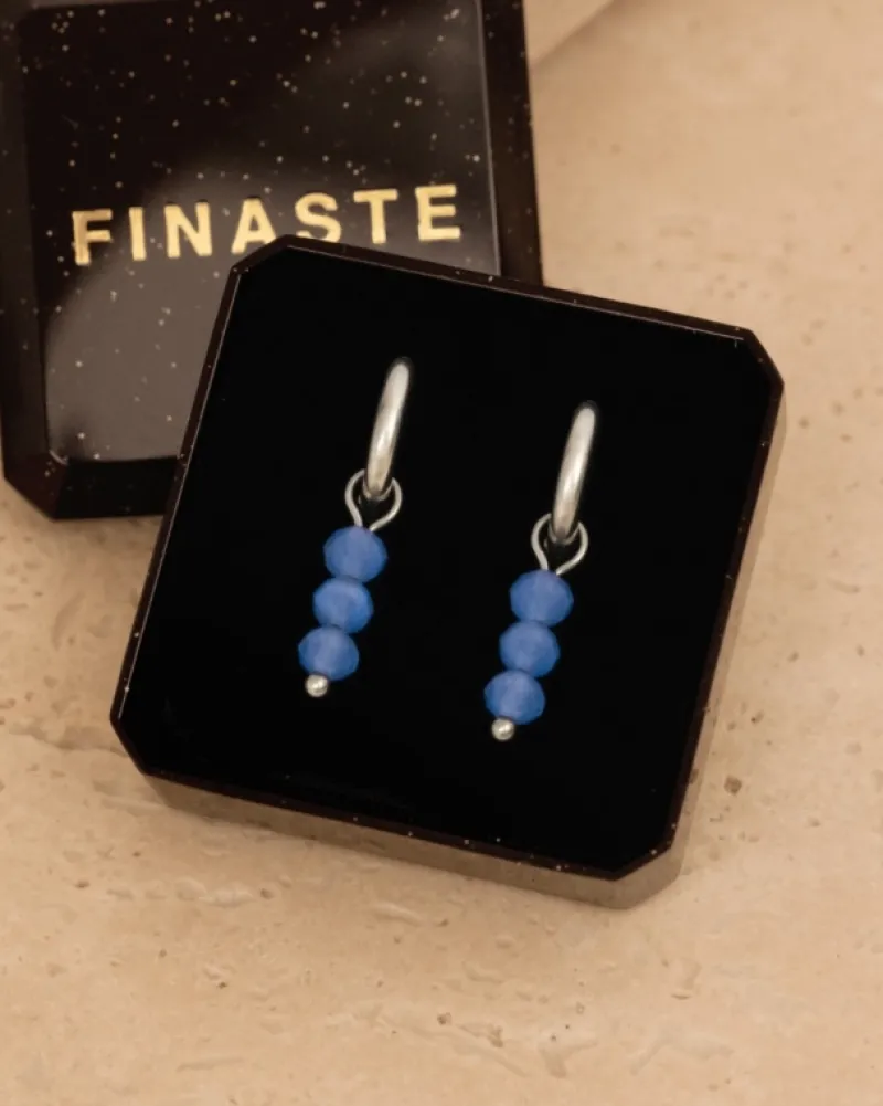 Finaste Oorringetjes round blue stones New