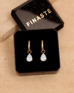 Finaste Oorringetjes sparkle drop goldplated Online