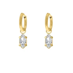 Finaste Oorringetjes sparkle marquise goldplated Hot