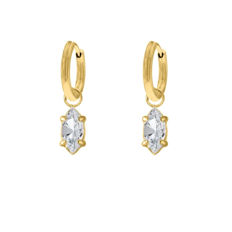 Finaste Oorringetjes sparkle marquise goldplated Hot