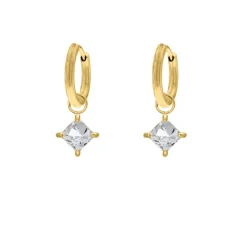 Finaste Oorringetjes sparkle square goldplated Hot