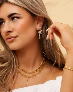 Finaste Oorringetjes sparkle square goldplated Hot