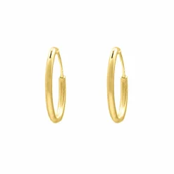 Finaste Oorringetjes Sterling Zilver 18 mm Verguld New