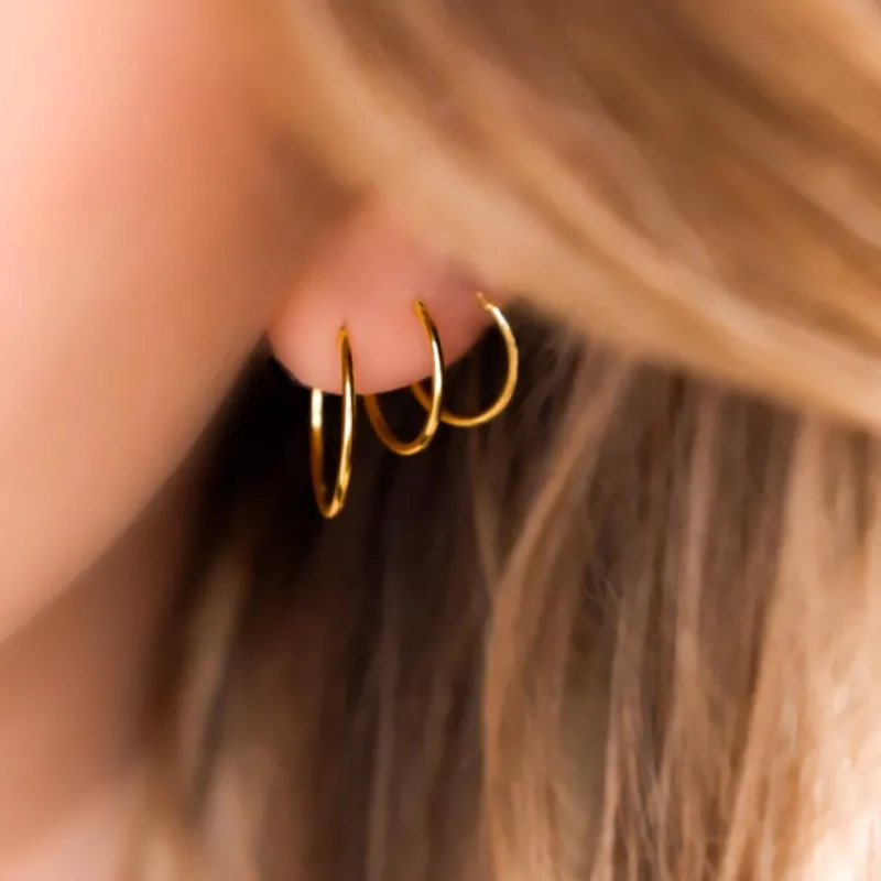Finaste Oorringetjes Sterling Zilver 20 mm Verguld Discount