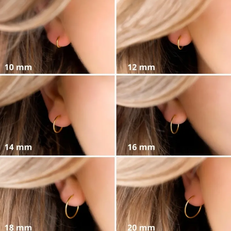 Finaste Oorringetjes Sterling Zilver 14 mm Verguld Best