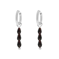 Finaste Oorringetjes triple dark stones Hot
