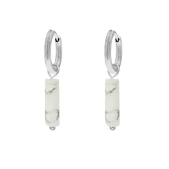 Finaste Oorringetjes white howlite beads Discount