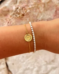 Finaste Opal tennis armband goudkleurig New