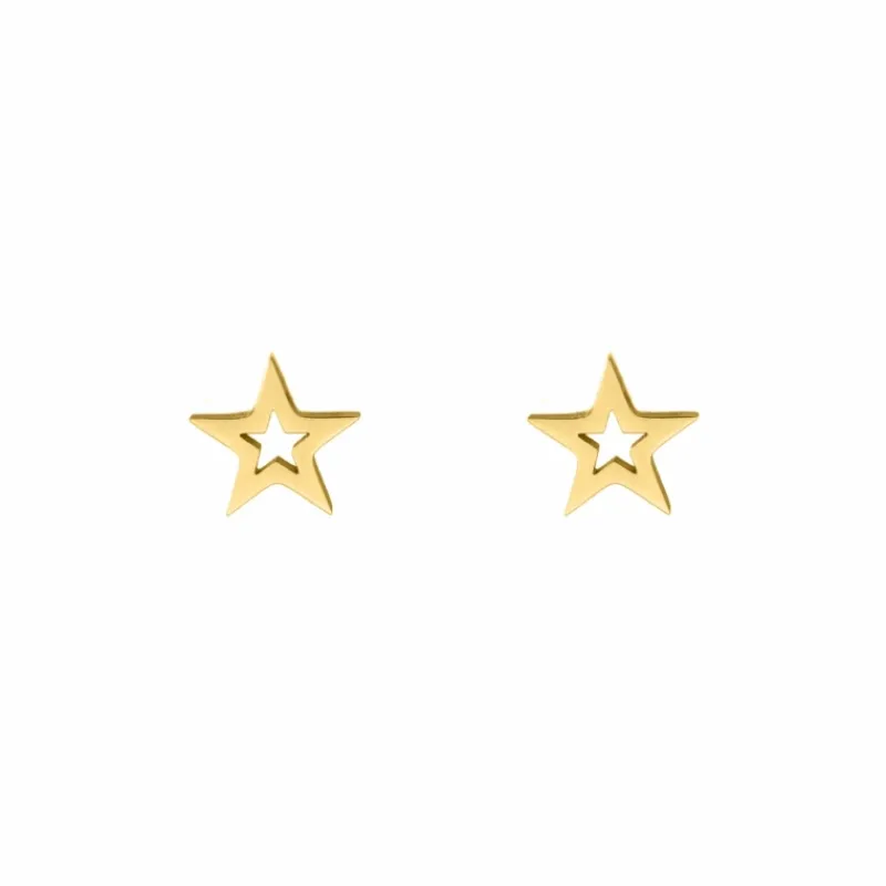 Finaste Open star oorknopjes goudkleurig Sale