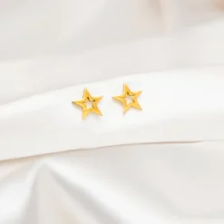 Finaste Open star oorknopjes goudkleurig Sale