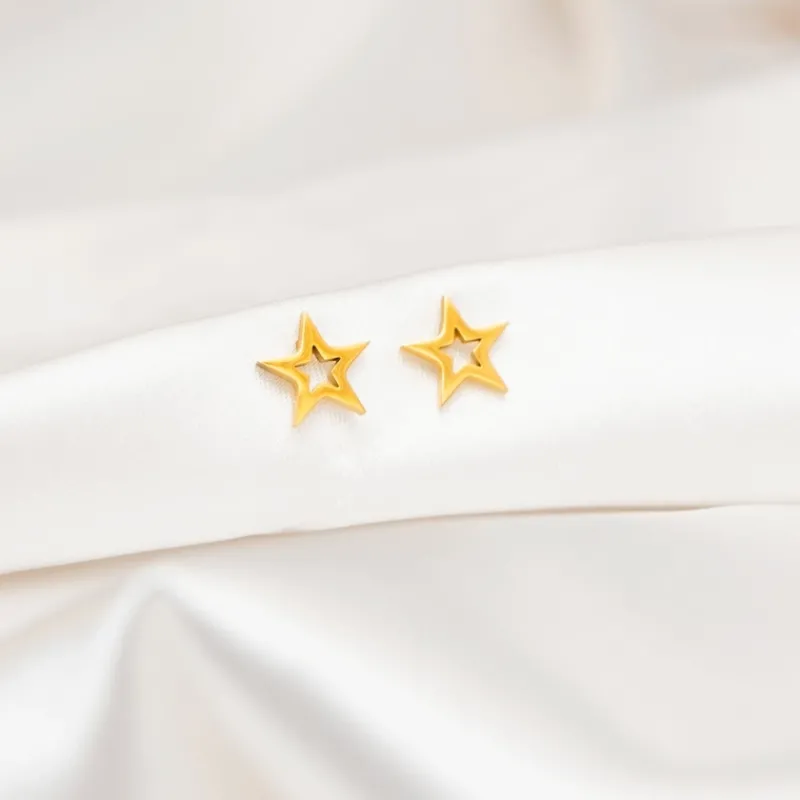 Finaste Open star oorknopjes goudkleurig Sale