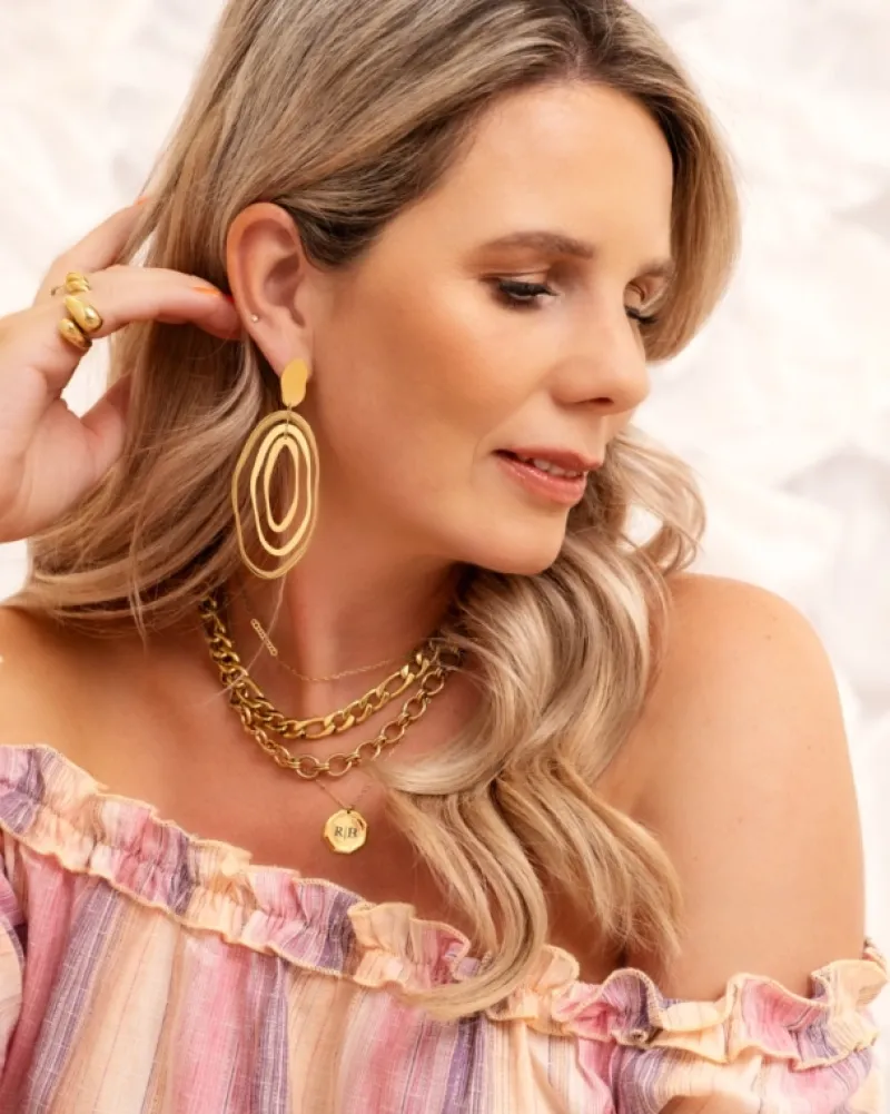 Finaste Organic statement oorbellen goudkleurig New