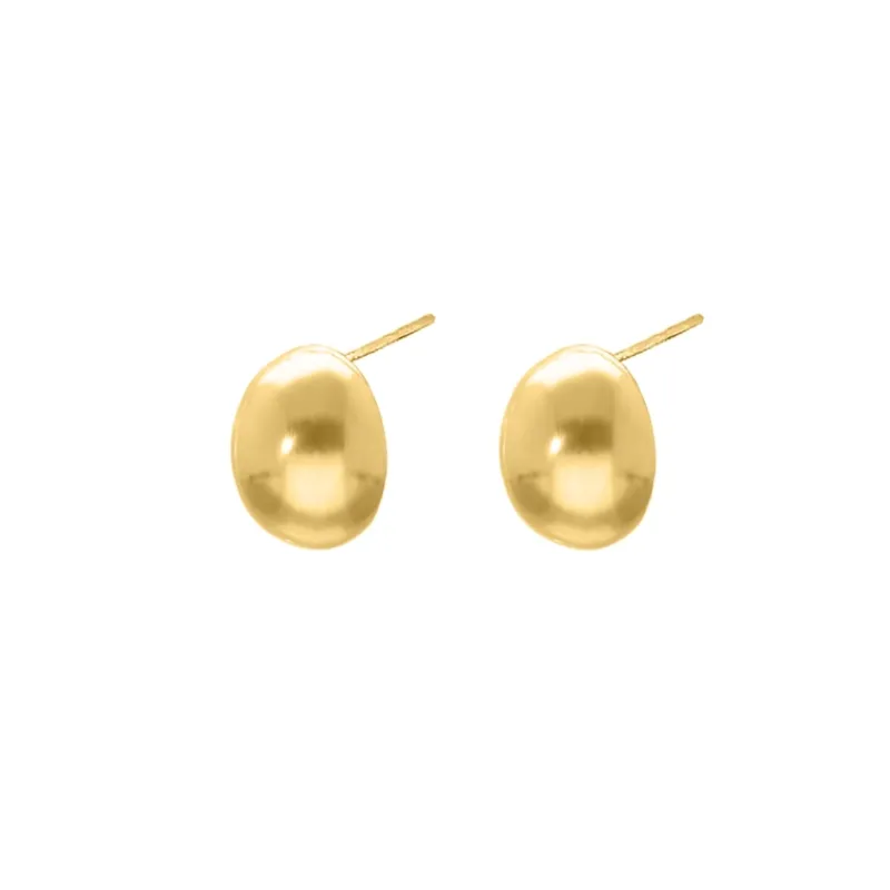 Finaste Oval stud oorbellen goudkleurig Discount