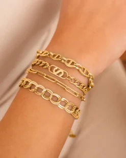 Finaste Paperclip armband goudkleurig Fashion