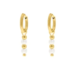 Finaste Parel oorbellen met steentjes goud kleurig New