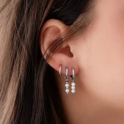 Finaste Parel oorbellen met steentjes Clearance