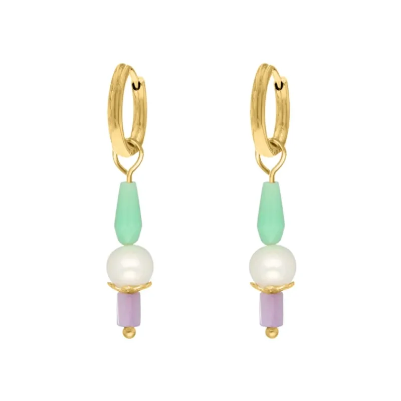 Finaste Parel oorbellen pastel goudkleurig New