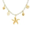 Finaste Parelketting met zeester bedels goudkleurig Hot