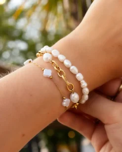 Finaste Pearl bracelet goldplated Discount