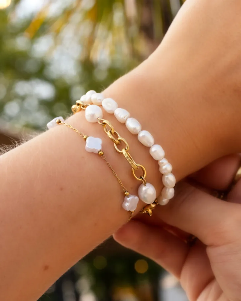 Finaste Pearl bracelet goldplated Discount