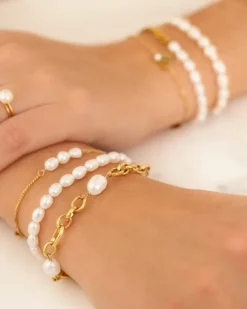 Finaste Pearl bracelet goldplated Discount