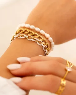 Finaste Pearl bracelet goldplated Discount