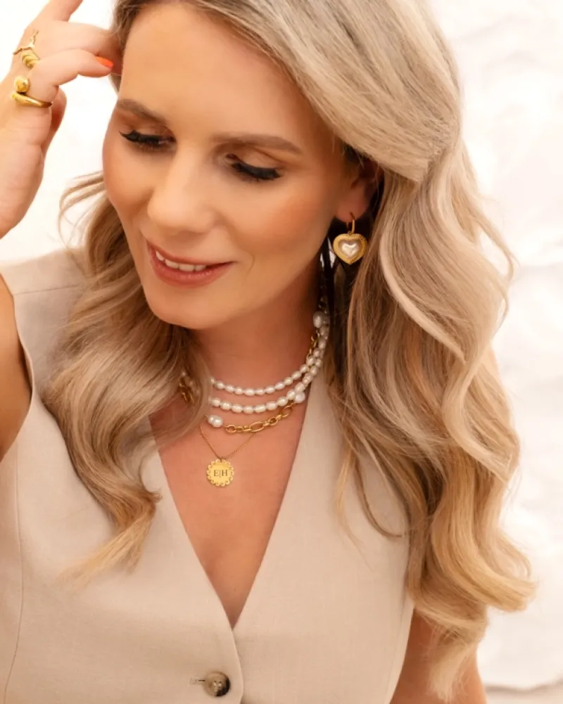 Finaste Pearl necklace goldplated Sale