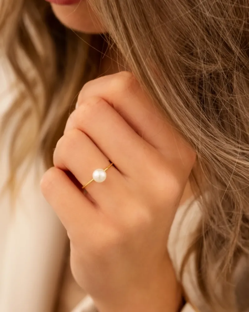 Finaste Pearl ring goldplated Fashion