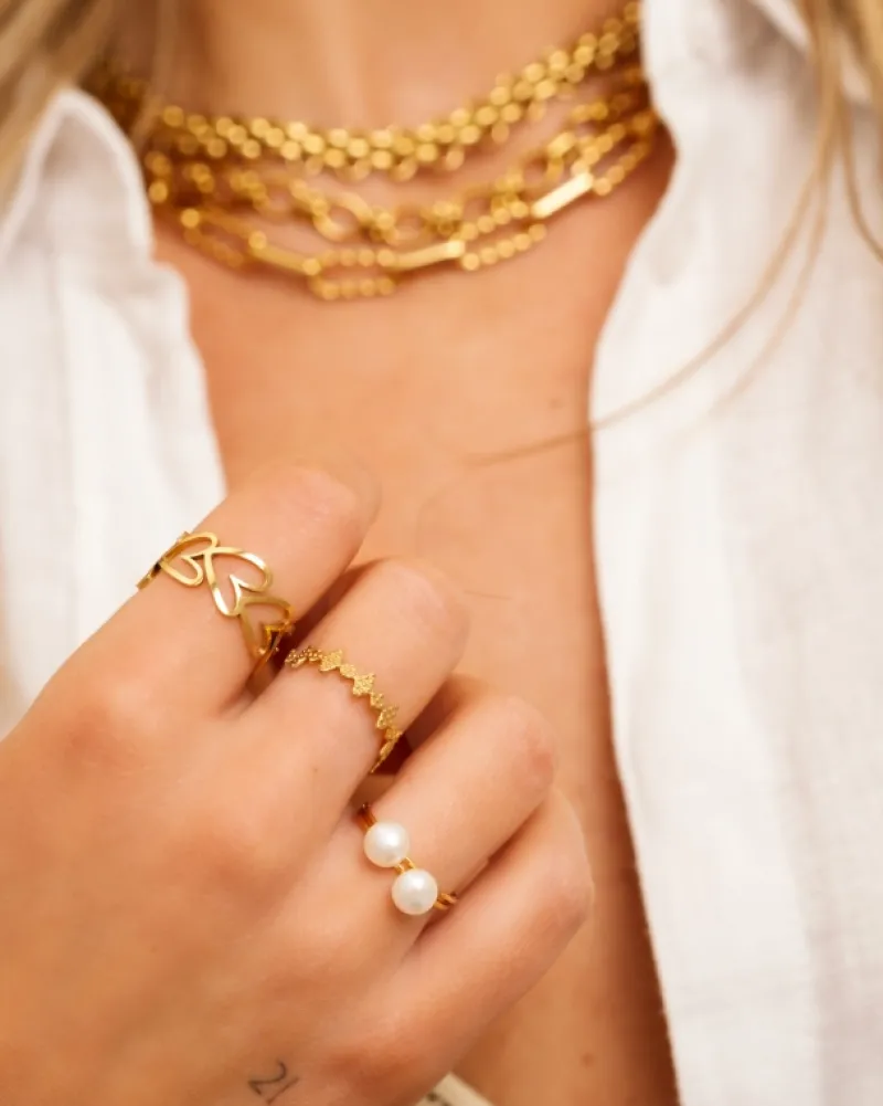 Finaste Pearl ring goldplated Fashion