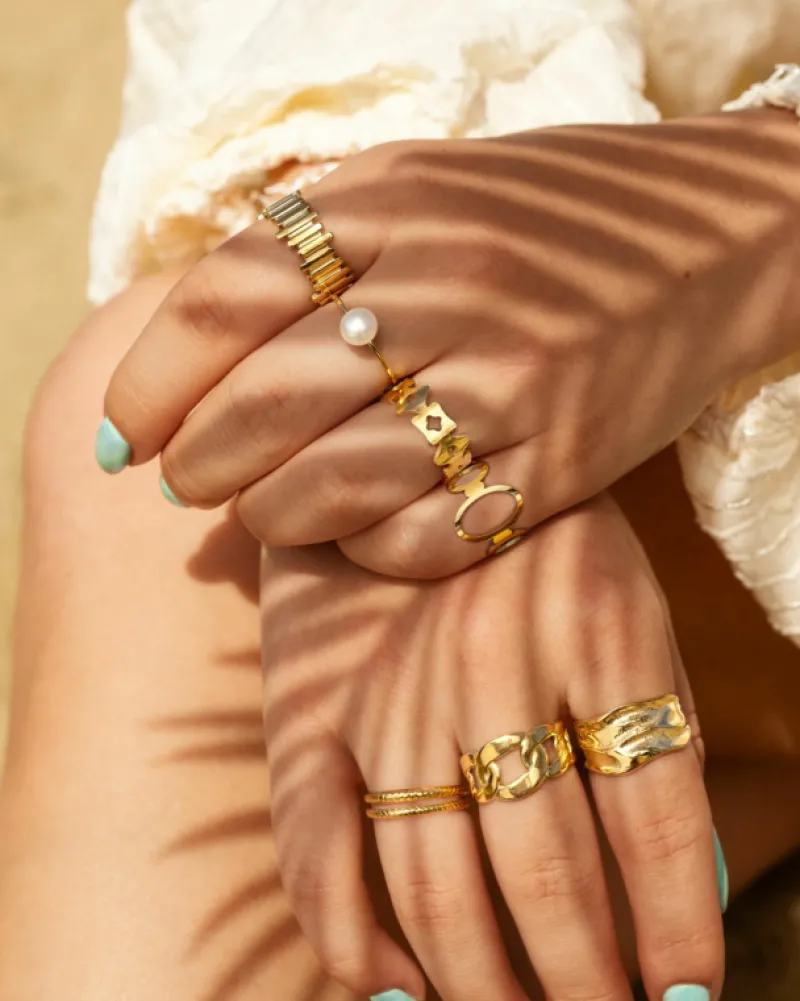 Finaste Pearl ring goldplated Fashion