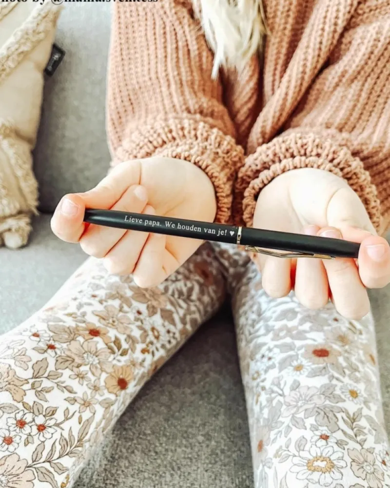 Finaste Pen met Gravering Zwart Online