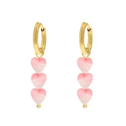 Finaste Pink heart earrings goldplated Hot