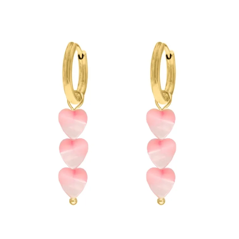 Finaste Pink heart earrings goldplated Hot