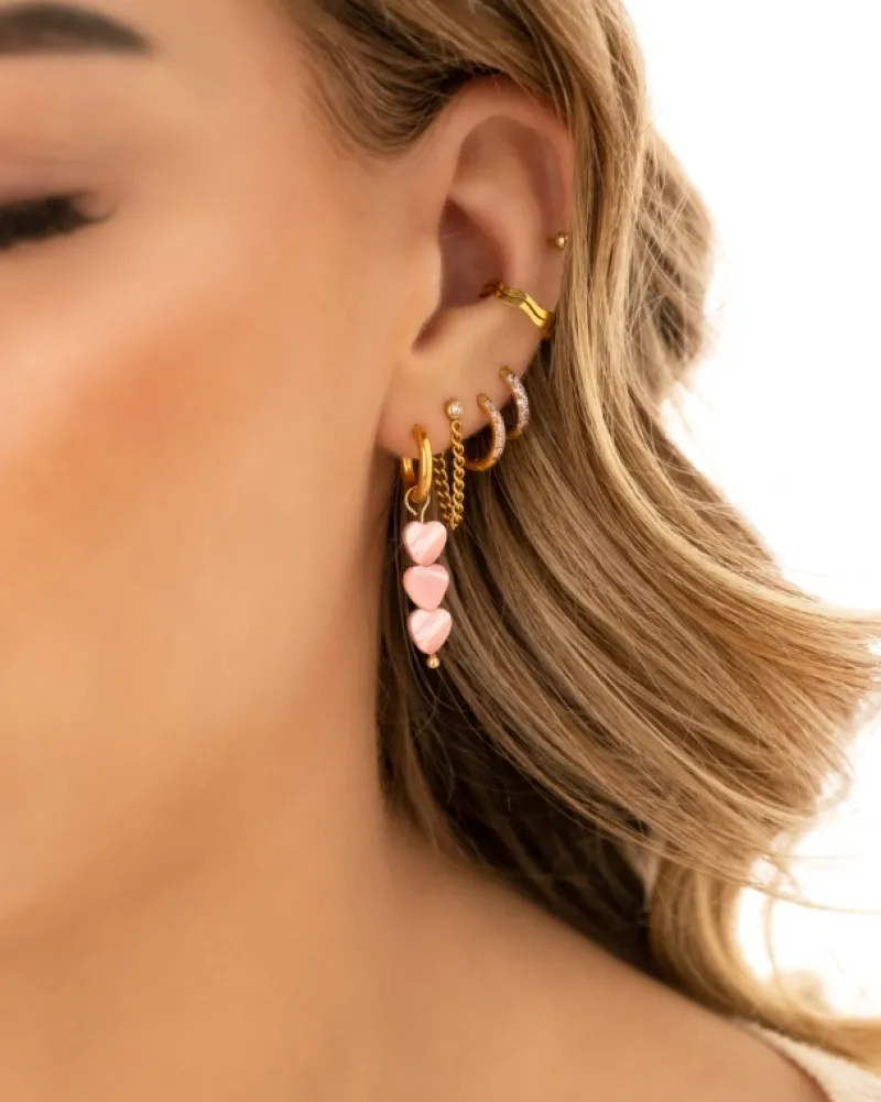 Finaste Pink heart earrings goldplated Hot