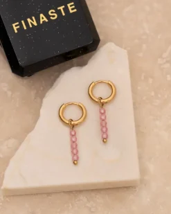 Finaste Pink lemonade oorbellen goudkleurig Outlet