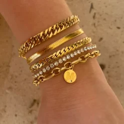 Finaste Plat armbandje goud kleurig Hot