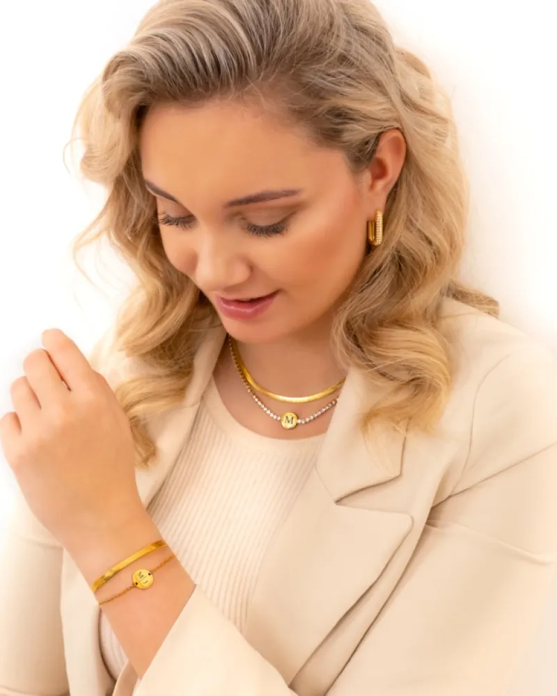 Finaste Plat armbandje goud kleurig Hot