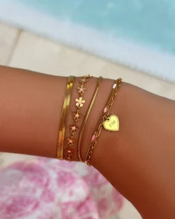 Finaste Plat armbandje goud kleurig Hot
