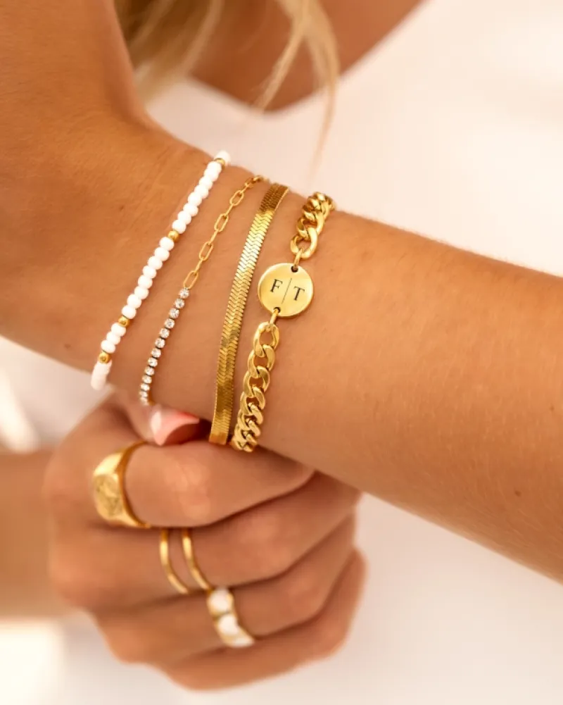 Finaste Plat armbandje goud kleurig Hot