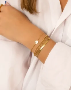 Finaste Plat armbandje goud kleurig Hot