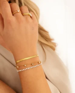 Finaste Plat armbandje goud kleurig Hot