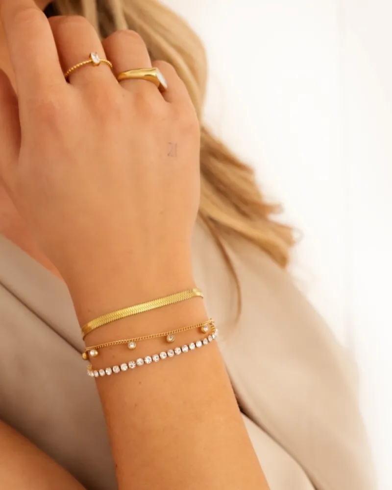 Finaste Plat armbandje goud kleurig Hot