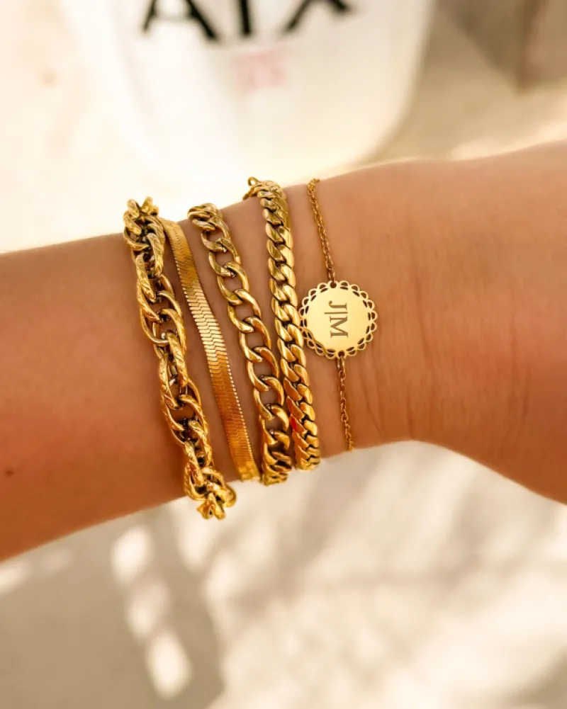 Finaste Plat armbandje goud kleurig Hot