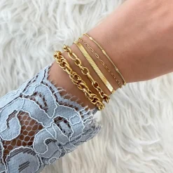 Finaste Plat armbandje goud kleurig Hot