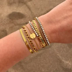 Finaste Plat armbandje goud kleurig Hot