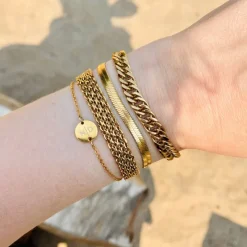Finaste Plat armbandje goud kleurig Hot
