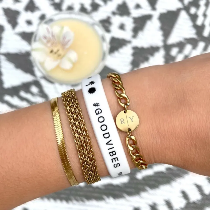 Finaste Plat armbandje goud kleurig Hot